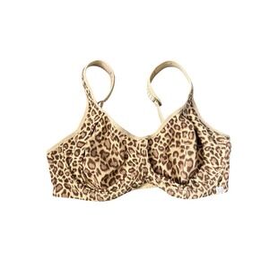 Leopard Print Full Coverage Bra 40DD Maximalist 90s Y2K Retro Soft Glam Lingerie